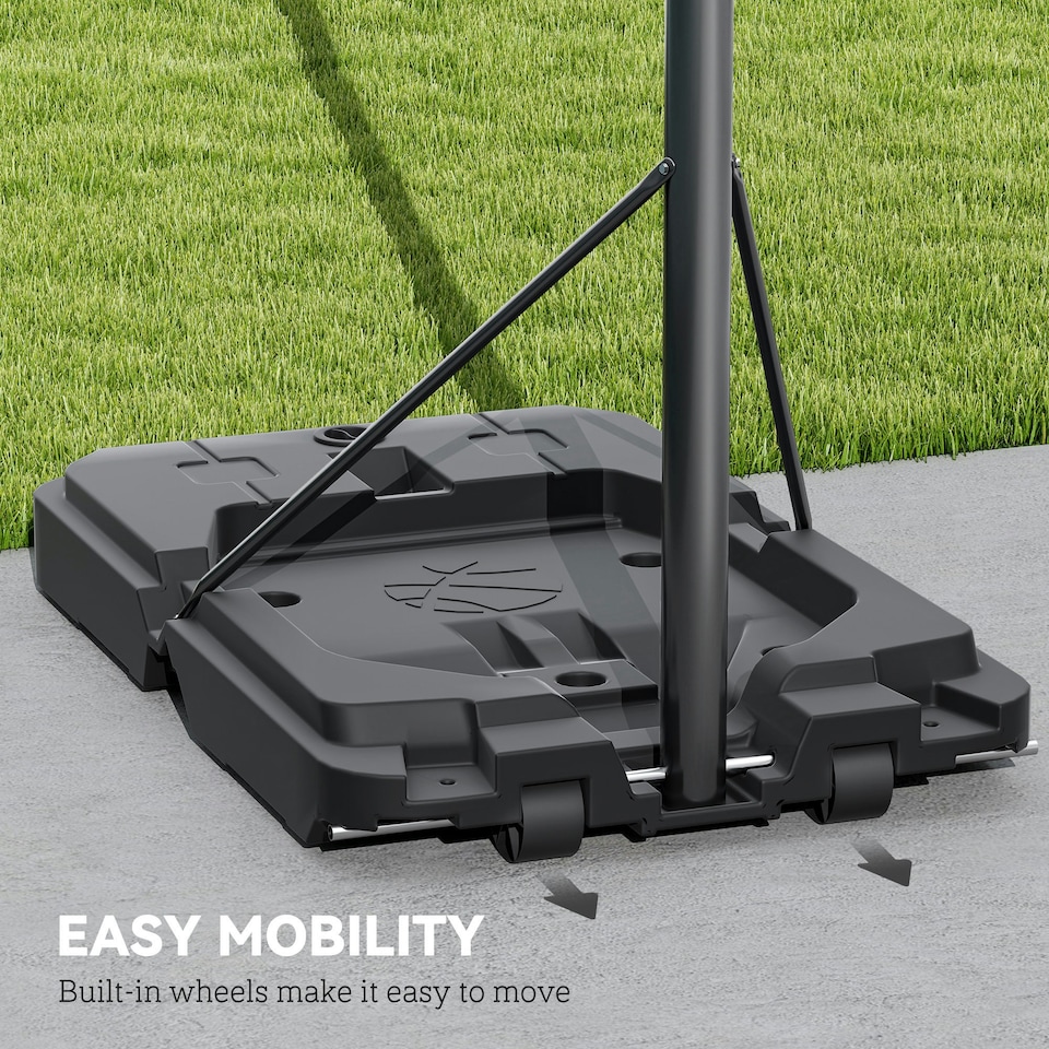 image 1 of SPORTNOW 2.3-3.05m Basketball Hoop and Stand with Weighted Base and Wheels