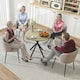 image 6 of HOMCOM 80cm Round Dining Table, Industrial Kitchen Table with Steel Legs Brown | Black