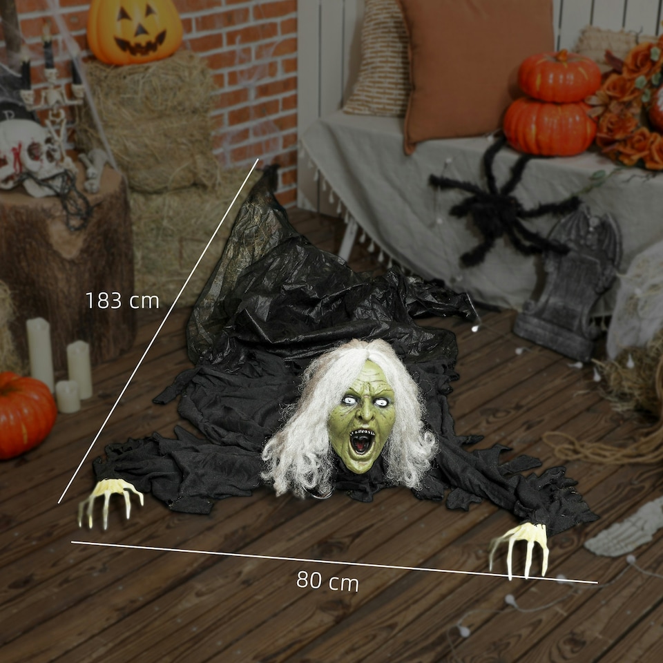 image 1 of Outsunny 183 cm Life Size Scary Halloween Decorations, Battery Operated