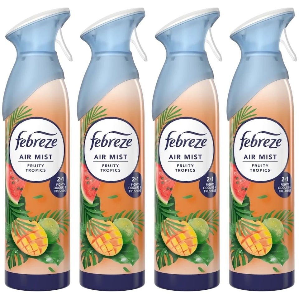 Febreze Fruity Tropics Air Freshener Spray 185ml 4 Pack