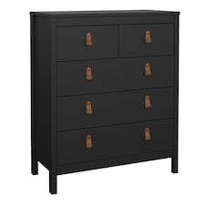 Barcelona Chest 5 Drawers in Matt Black