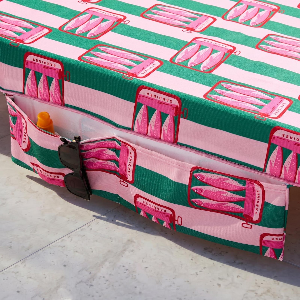 image 1 of OHS Stripes Beach Towel with Bag Quick Dry Absorbent Travel Spa