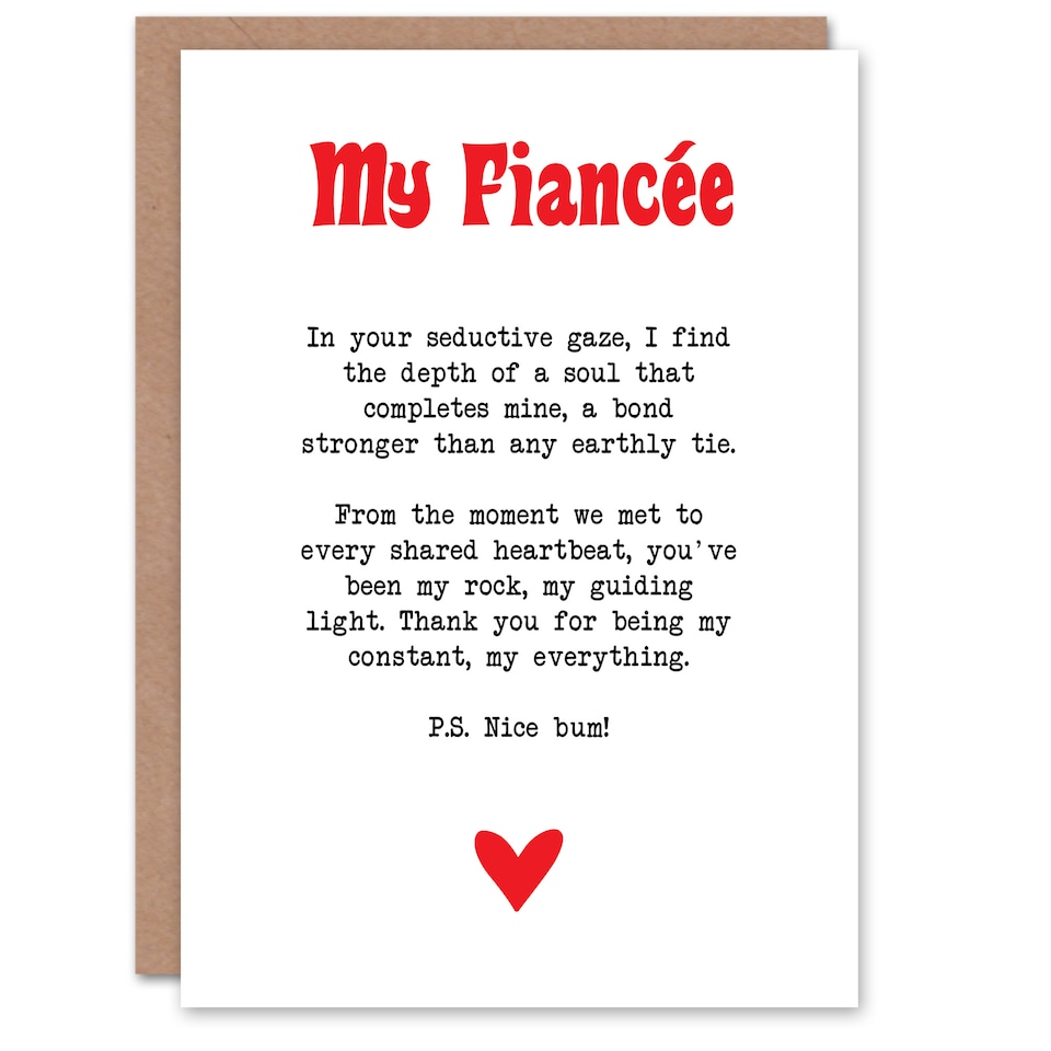 image 1 of Greeting Card Love Poem My Everything Fiancée Romantic Poetry
