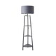 image 4 of ValueLights Hiru Grey 3 Tier Shelf Floor Lamp Grey Chrome Shade & Bulb | Grey