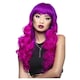image 3 of Manic Panic Fuchsia Passion Siren Hot Pink & Purple Long Curled Hair with Fringe Wig