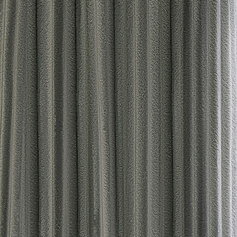 image 1 of OHS Ribbed Fleece Soft Thermal Insulated Panel Pair Eyelet Curtains, 90x90" Black