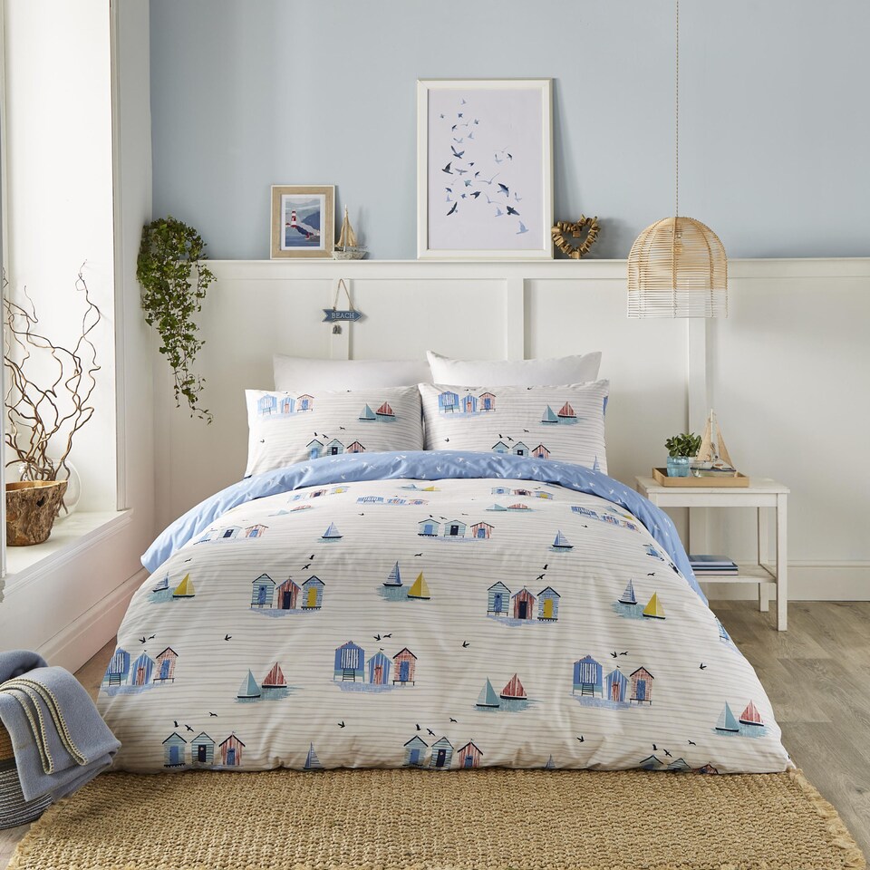 image 1 of Fusion Beach Huts Duvet Cover Set Blue
