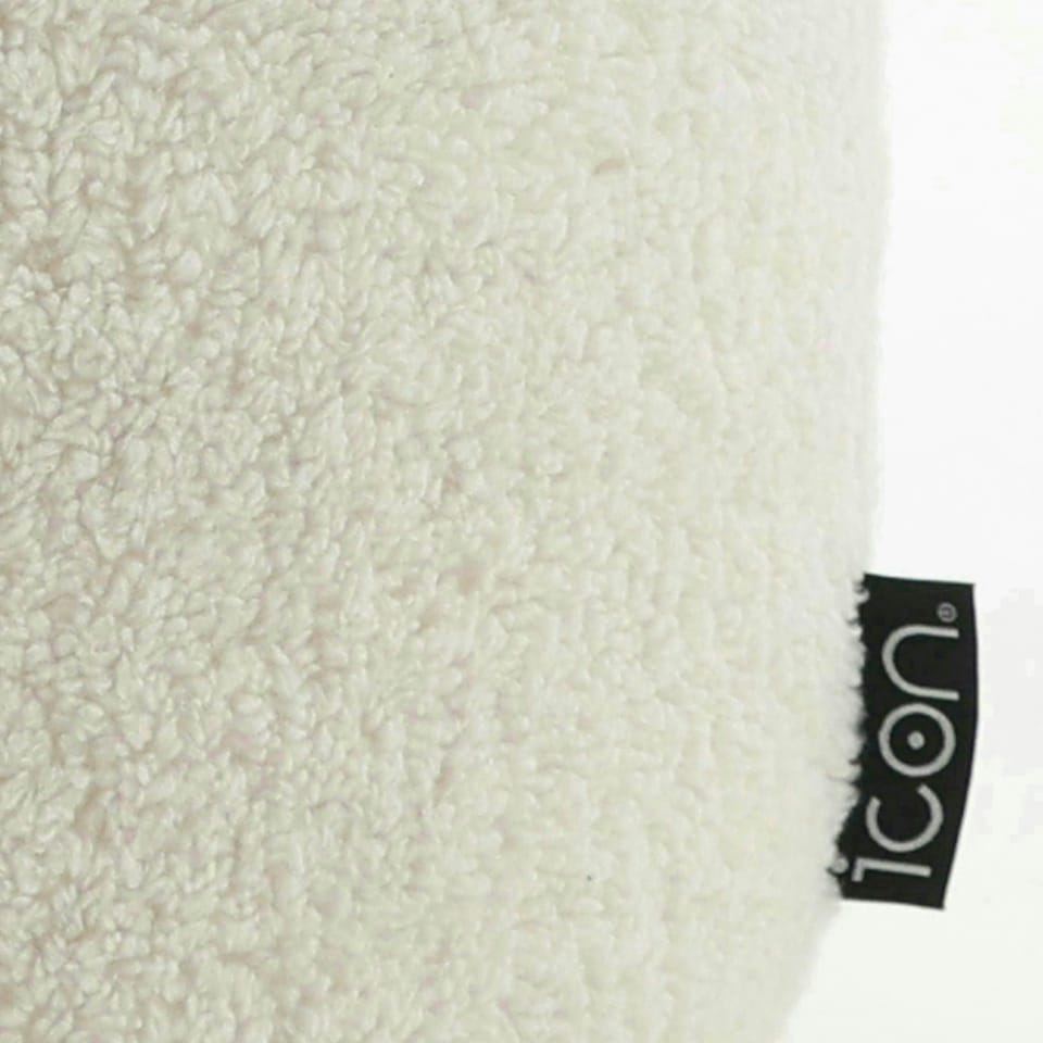 image 1 of icon Iggy Borg Fleece Bean Bag Pouffe Off White Large Footstool White