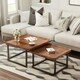 image 6 of 2PC Industrial Square Nesting Coffee Tables Rustic Brown Brown