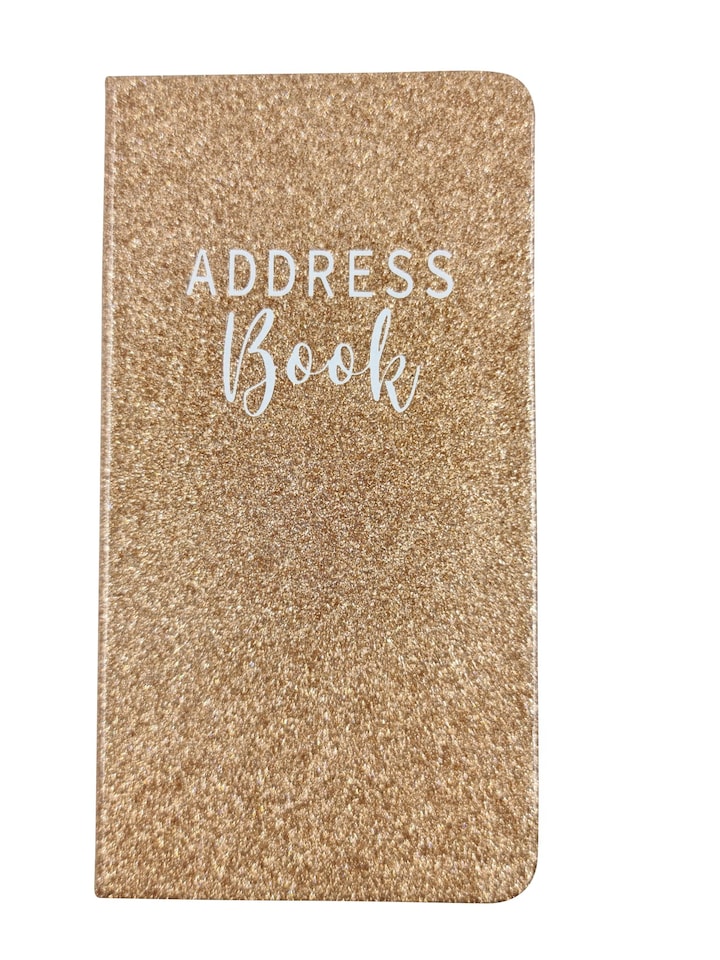 image 1 of Slim Rose Gold Glitter Address Book