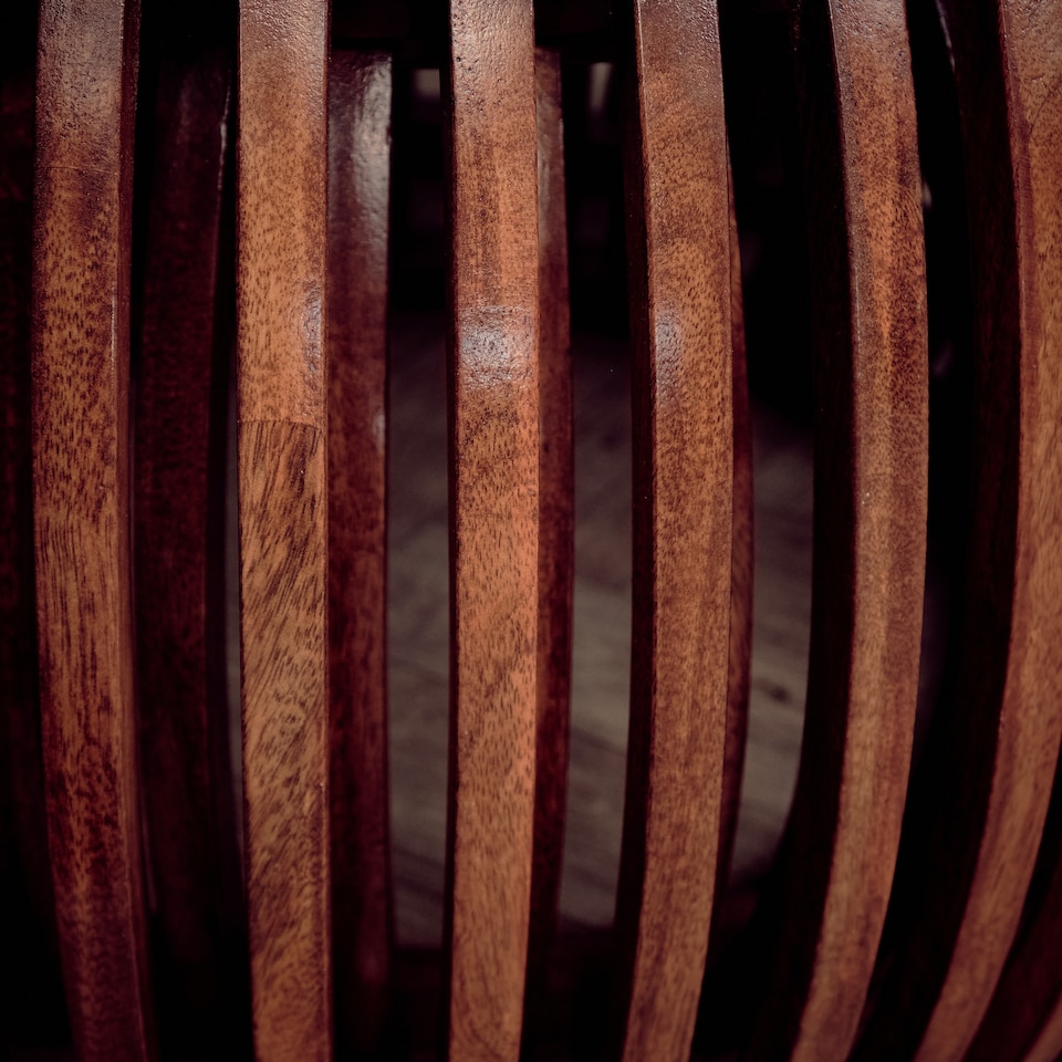 image 1 of Set of 2 Solid Mango Wood Round Coffee Tables – Medium Oak Finish Nesting Living Room Tables, Fully Assembled Rustic Modern Drum Style Side Tables, No Veneer Wooden Accent Furniture