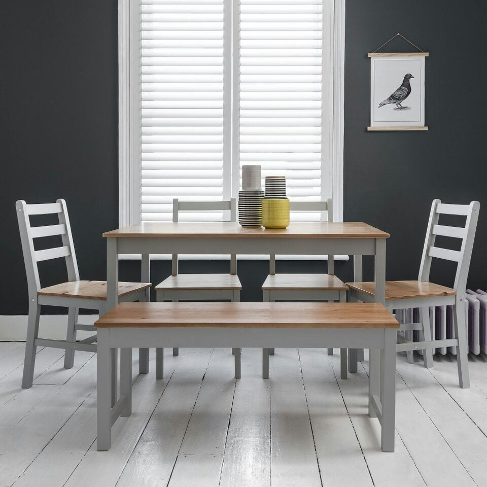 image 1 of Annika Dining Table in Grey & Pine White