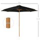 image 5 of Outsunny 3(m) Wooden Garden Parasol Sun Shade Outdoor Umbrella Black