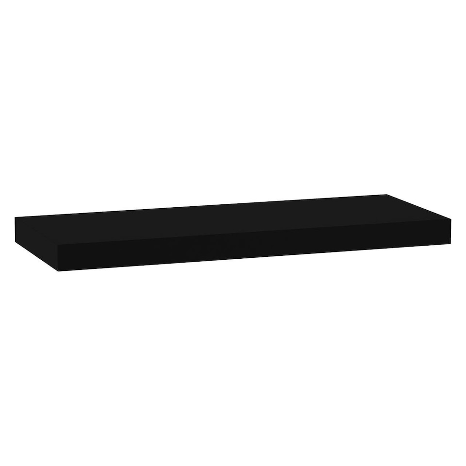 image 1 of Floating Wooden Wall Shelves - 60x23.5cm | Black | Black & Set of 1 | 1
