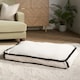 image 2 of OHS Sherpa Bind Rectangular Soft Plump Plush Cosy Pet Dog Cat Crate Cushion Bed Mat Multi | Cream and Black | L