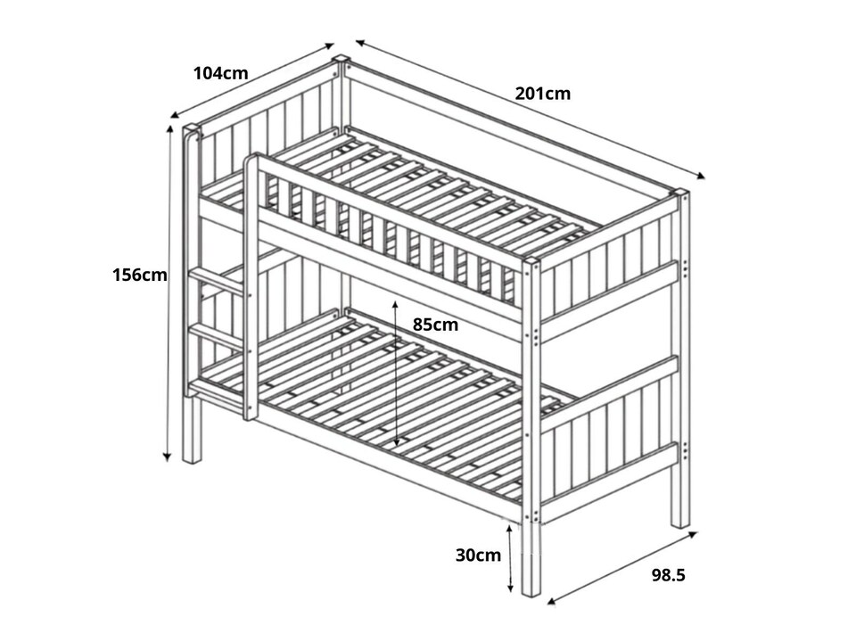 image 1 of Flair Bea Wooden Bunk Bed White