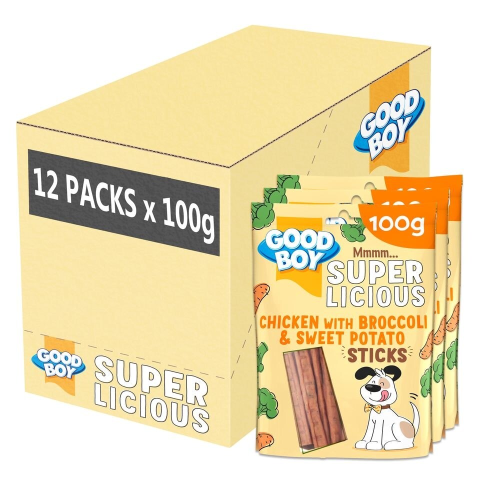 Good Boy Chicken with Broccoli and Sweet Potato Sticks 100g (Pack of 12)