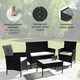 image 4 of Neo Black 4 Piece Rattan Outdoor Furniture Garden Sofa Set