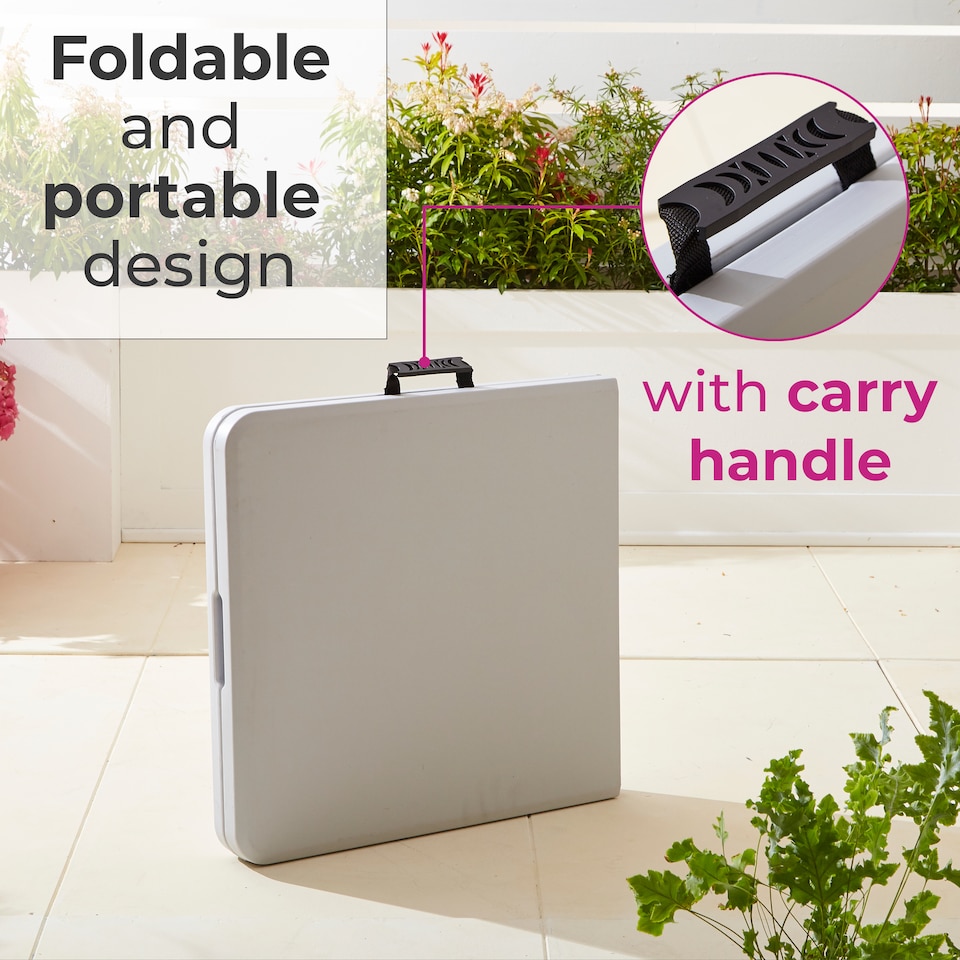 image 1 of Folding Picnic Table Portable 4FT Extendable Height