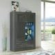 image 2 of Display Cabinet 93cm Grey Gloss Doors Dark Matt Body Free LED | Grey