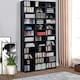 image 2 of HOMCOM CD DVD Media Storage Shelves Display Shelf Racks Wooden Frame Black