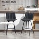 image 3 of HOMCOM Swivel Bar Stools Set of 2, PU Leather Upholstered Bar Chairs, Black | Black | Black