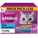 image 1 of 120 x 85g Whiskas 1+ Fish Favourites Mixed Adult Wet Cat Food Pouches in Jelly 3 x 40pk