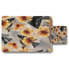 Geometric floral shapes (Placemat & Coaster Set)
