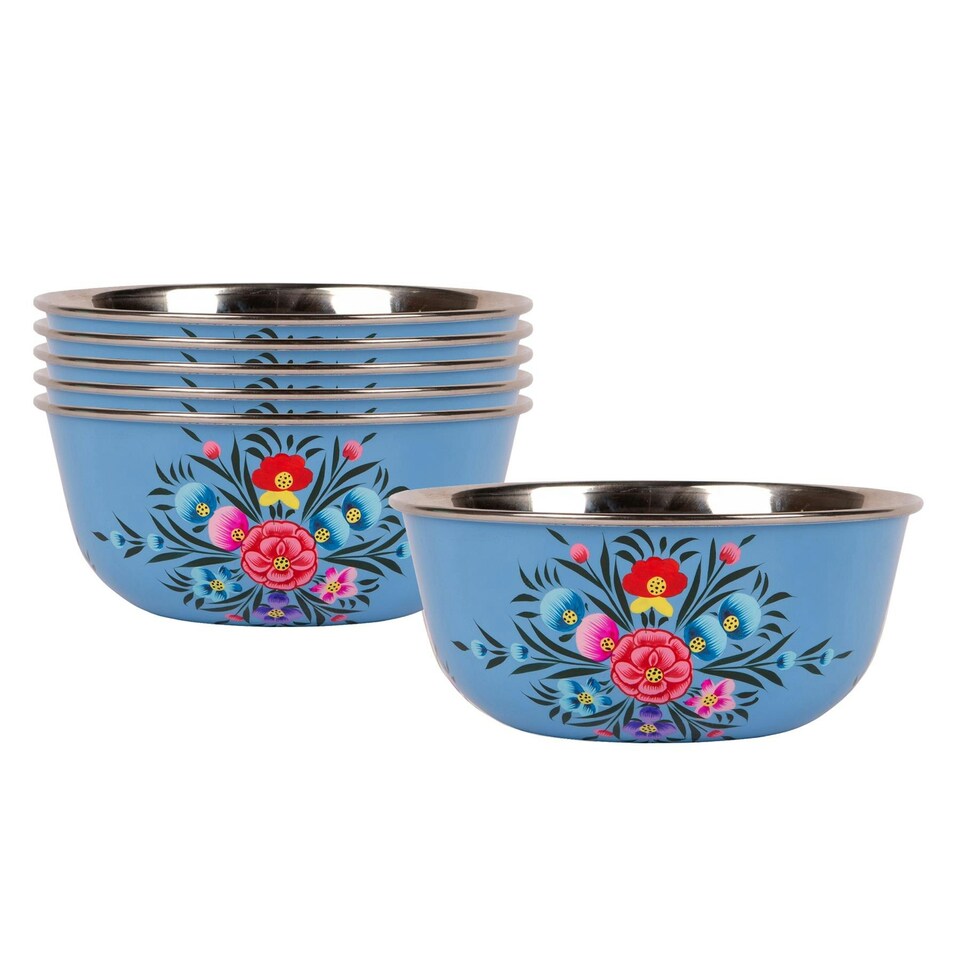 image 1 of BillyCan Picnic Bowls - 16.5cm - Ocean Pansy - Pack of 6 Blue