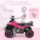 image 4 of HOMCOM No Power Quad Toddler Ride on Car Foot-to-Floor Sliding Pink