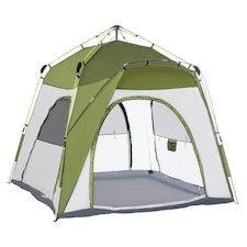 Outsunny 4 Man Pop Up Tent Camping Backpacking Dome Tent, Green