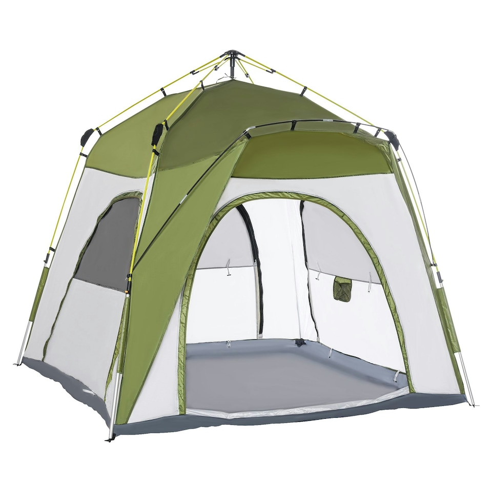 image 1 of Outsunny 4 Man Pop Up Tent Camping Backpacking Dome Tent, Green