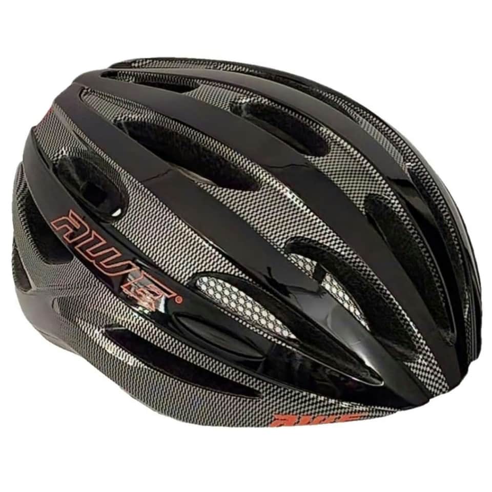 image 1 of AWE AweSprint In Mould Bike Helmet Carbon/Black/Red 58-61cm Crash Guarantee* | Black | Carbon
