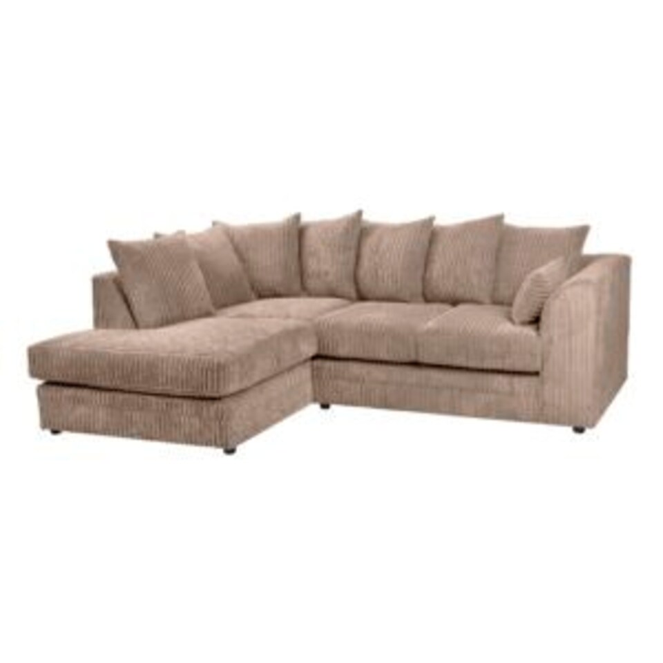 image 1 of Rivoli L Shape Corner Sofa in Jumbo Cord - Left Hand Facing Chaise N/A | Coffee