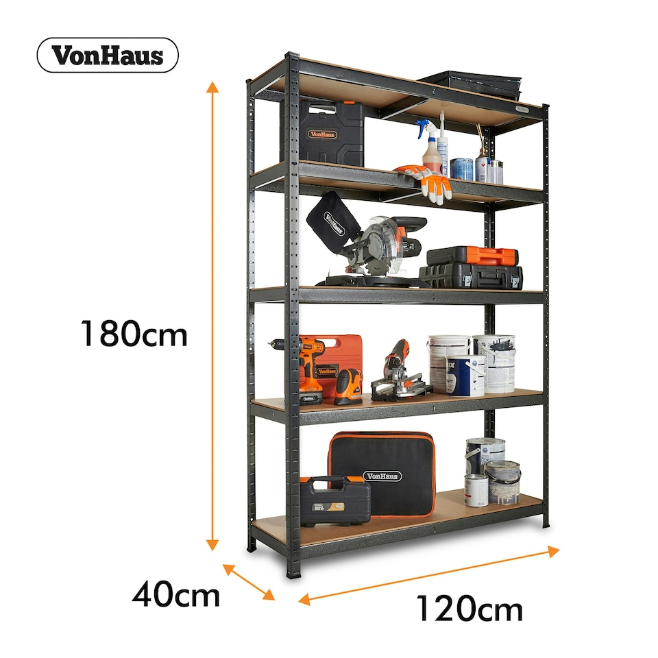 image 1 of VonHaus 5 Tier Garage Shelving Units with 1325KG Capacity
