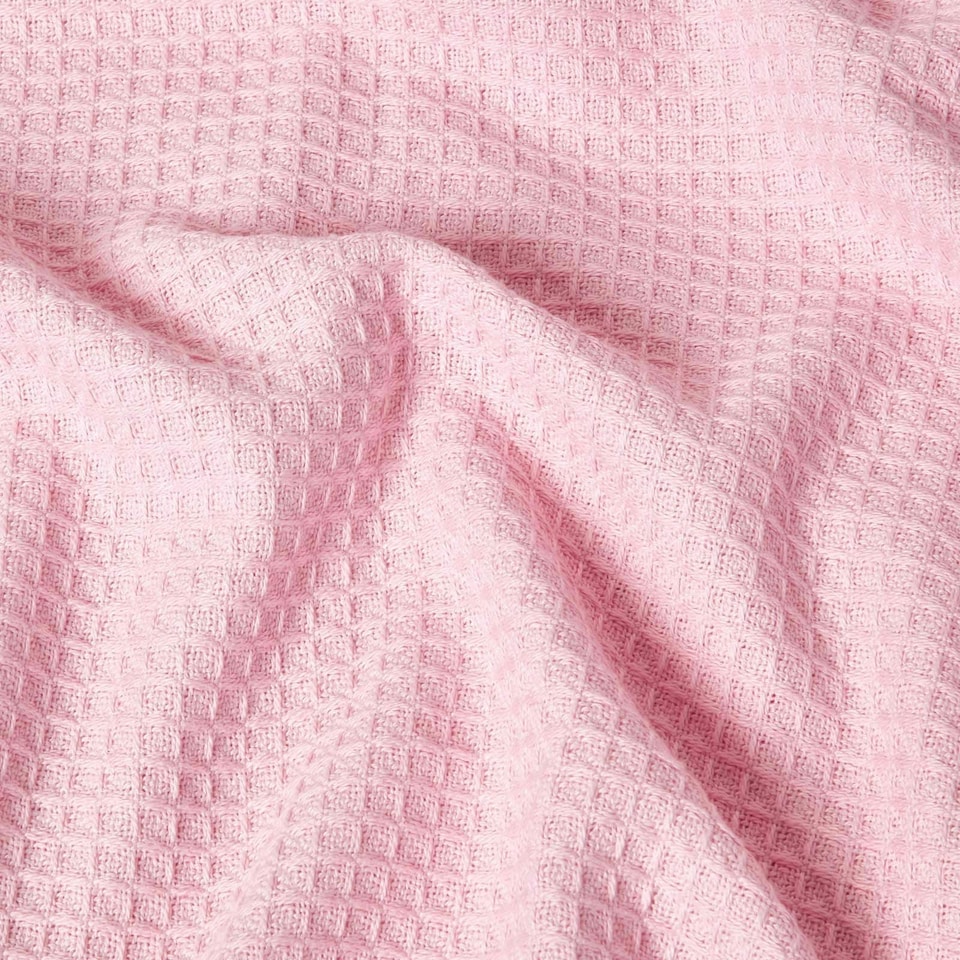 image 1 of Homescapes Organic Cotton Waffle Blanket/ Throw Pink - 178 x 228 cm | Pink