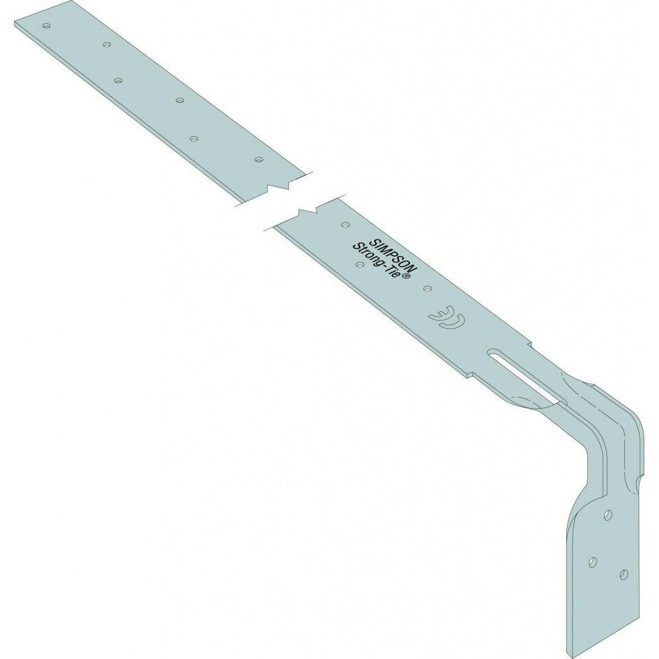 image 1 of Simpson Strong Tie Heavy Engineered Bent Steel Strap - Silver - 100cm