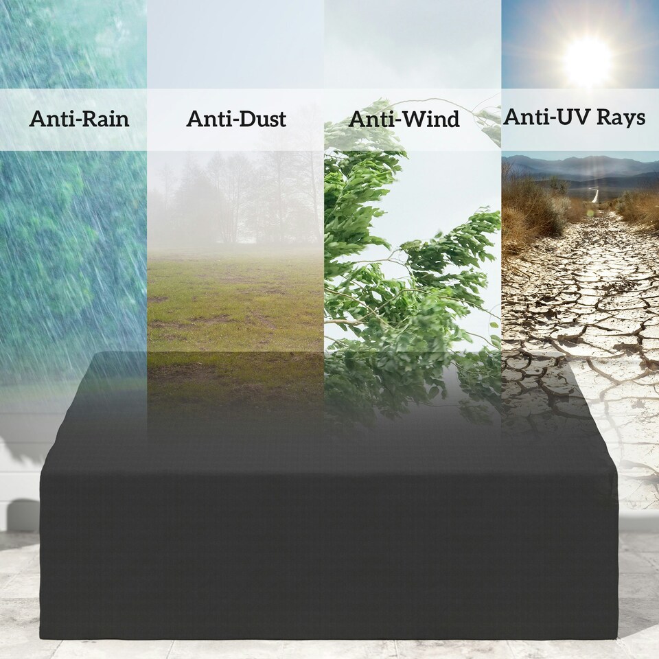 image 1 of Outsunny 3 Seater Rain Cover Garden Sofa Chair Bench Protector 218x111x101cm Black | Black