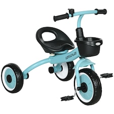 AIYAPLAY Baby Trike, Toddler Tricycle with Adjustable Seat, Basket, Bell, Kids Tricycle for 2-5 Years Old, Blue