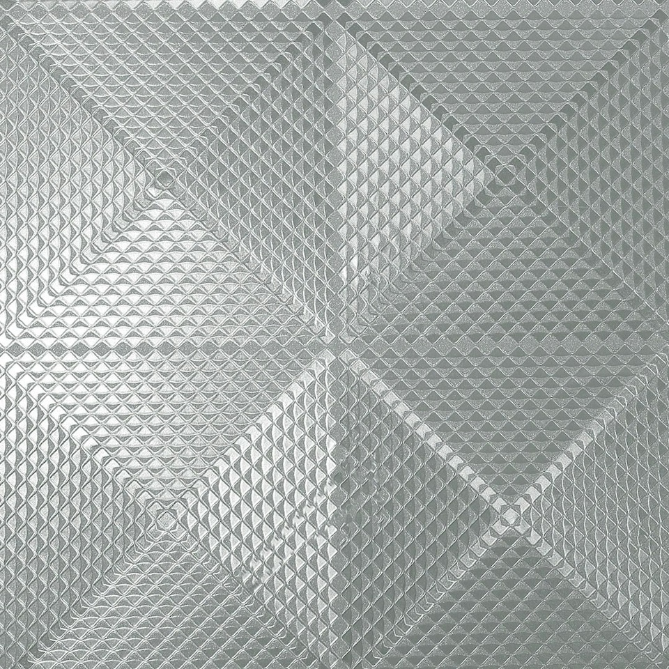 Sample of Foil Geo wallpaper in Silver Multi