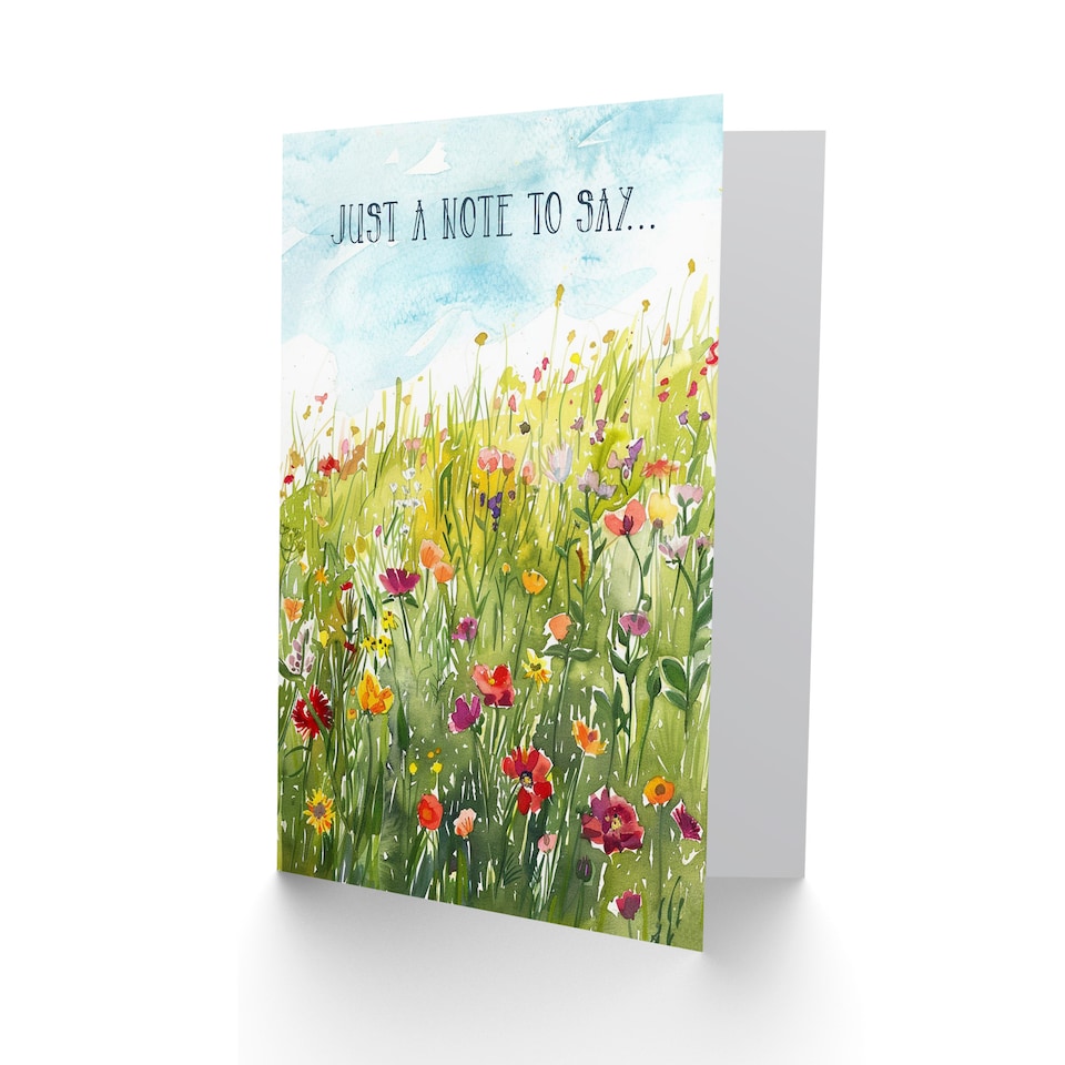 image 1 of Wildflower Meadow Watercolour Just A Note To Say Thank You Card