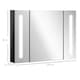 image 7 of kleankin LED Bathroom Mirror Cabinet with Shelves Wall Mount High Gloss Black
