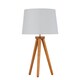 image 1 of Voyage - Dark Oak Table Lamp Bedside Light with White & Silver Shade | Brown | White | Large | 1