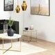 image 3 of Alisma Round Side Table with White Marble Effect Glass Top & Gold Legs