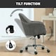 image 5 of HOMCOM Modern Velvet Office Desk Chair for Bedroom, Living Room, Grey Grey