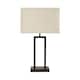 image 1 of ValueLights Gloria Black Double Stem Metal Table Lamp with Rectangular Lamp Shade | Black