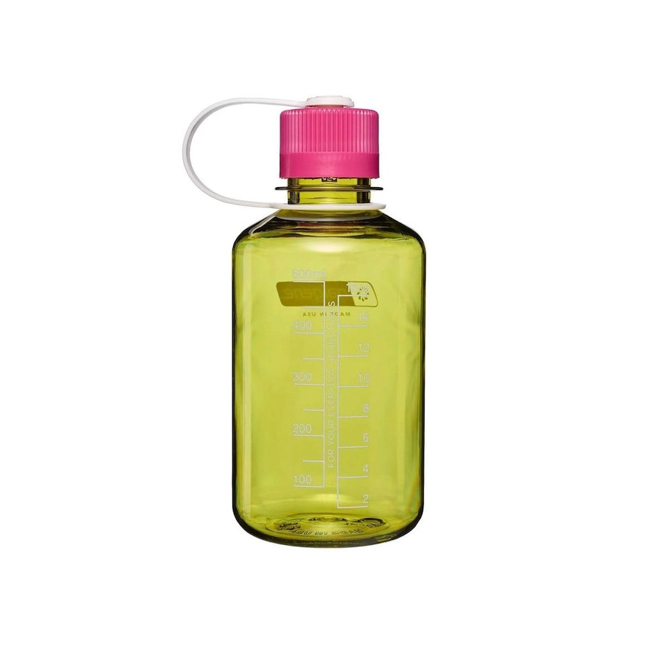 image 1 of Nalgene Narrow Mouth 500ml Tritan Renew Water Bottle - Endive - Fuchsia Purple Cap