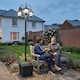 image 9 of Outsunny Solar Lamp Post Dusk-to-Dawn Sensor 185 cm Black | Black | Black | 52 x 52 x 185 cm