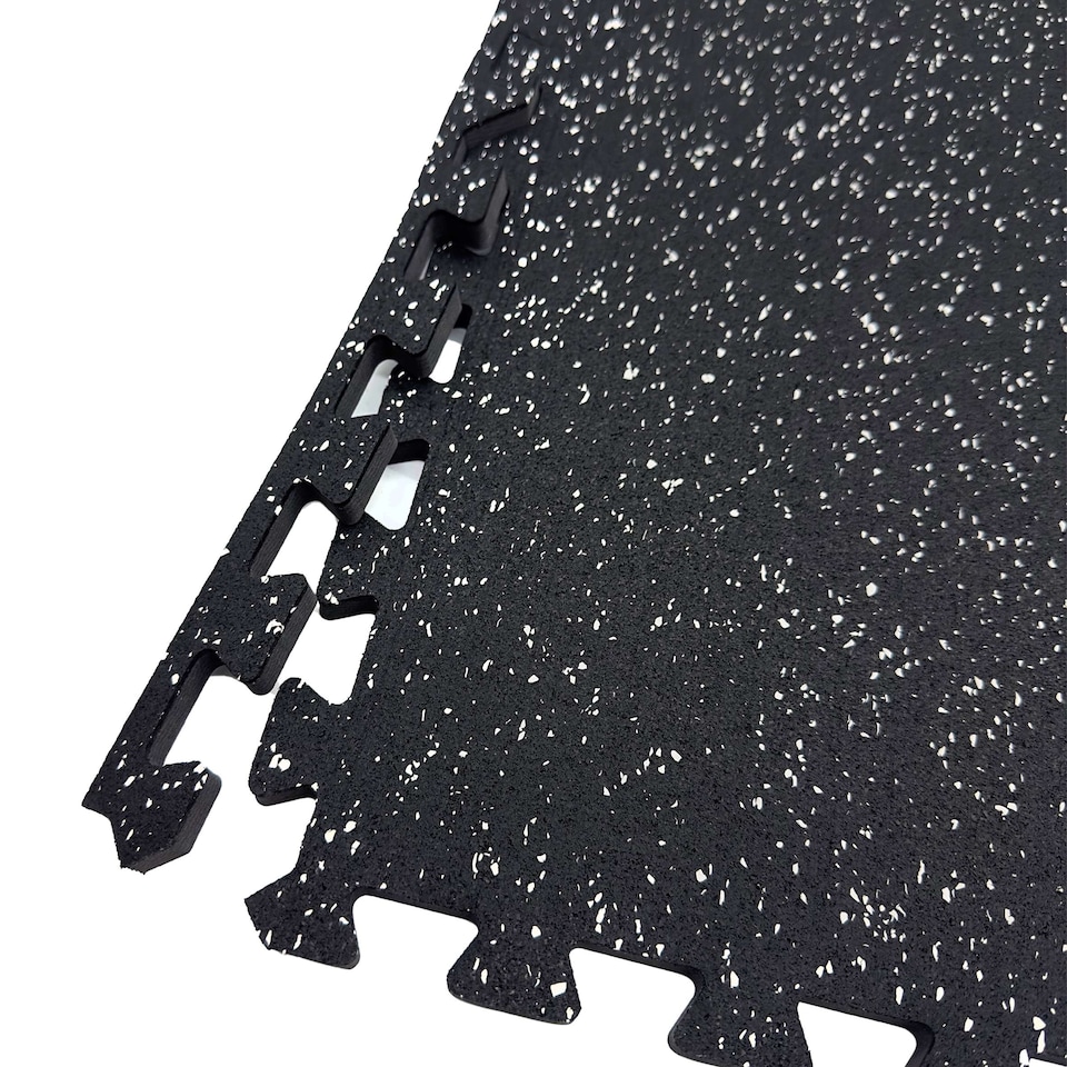 image 1 of 14mm Interlocking Rubber Topped EVA Foam Floor Mats - 62cm x 62cm | Black | Pack of 4