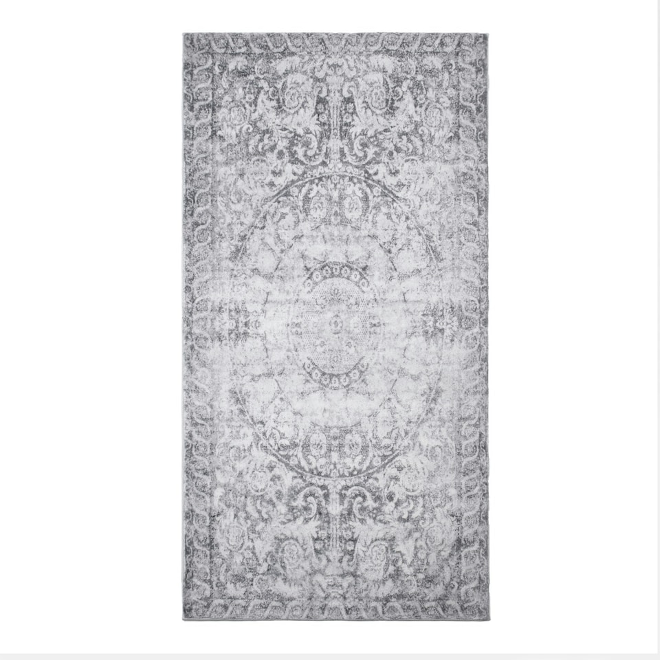 image 1 of OHS Flat Vintage Washed Carpet Floor Rug, 120x170cm - Grey